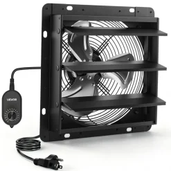 VEVOR 12 in Shutter Exhaust Fan Wall-Mount Automatic Louvers Variable Speed, Sturdy Steel Housing, Low Noise, AC Motor, 1347 CFM Ventilation and Cooling for Attic, Garage, Barn, Greenhouse, Workshop