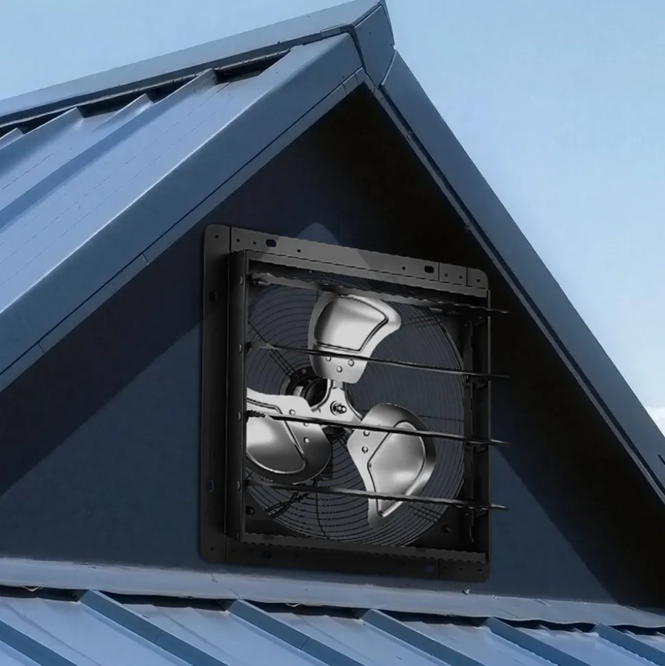 VEVOR 14 in Shutter Exhaust Fan Wall-Mount Automatic Louvers Variable Speed, Sturdy Steel Housing, Low Noise, AC Motor, 1802 CFM Ventilation and Cooling for Attic, Garage, Barn, Greenhouse, Workshop