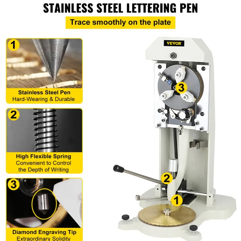 VEVOR Inside Ring Engraver Double Sided Dial Ring Engraver Stamper 1.5mm-2.0mm Character Letter Block Ring Engraver Machine for Rings Inner Engraving