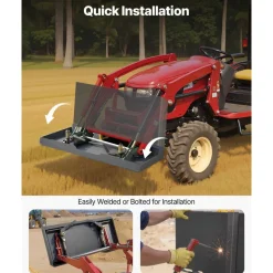 VEVOR 1/2 in Skid Steer Mount Plate Universal Quick Attach Mount Plate, Easy to Bolt, 9000 lbs Load Capacity, Heavy Duty Steel Loader Plates Compatible with Kubota Bobcat Skid Steers and Tractors