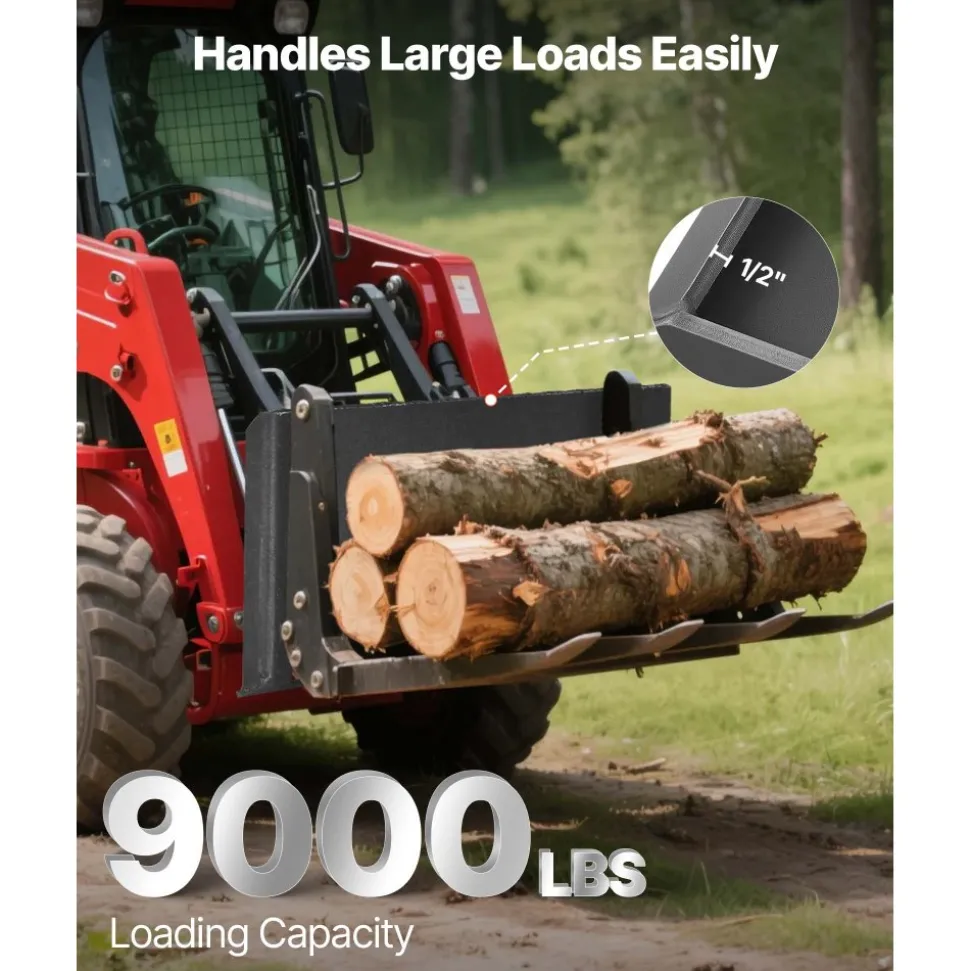 VEVOR 1/2 in Skid Steer Mount Plate Universal Quick Attach Mount Plate, Easy to Bolt, 9000 lbs Load Capacity, Heavy Duty Steel Loader Plates Compatible with Kubota Bobcat Skid Steers and Tractors