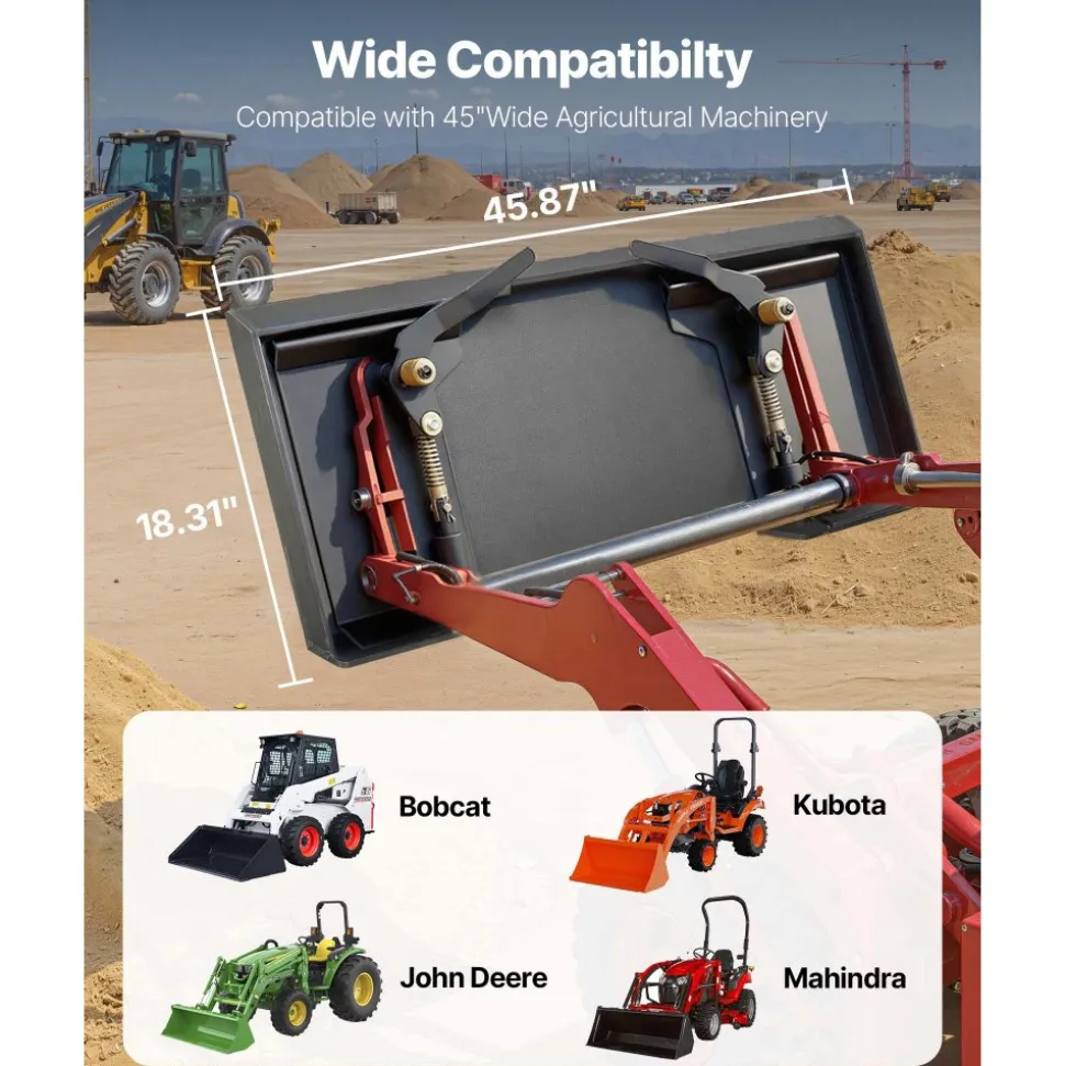 VEVOR 1/2 in Skid Steer Mount Plate Universal Quick Attach Mount Plate, Easy to Bolt, 9000 lbs Load Capacity, Heavy Duty Steel Loader Plates Compatible with Kubota Bobcat Skid Steers and Tractors