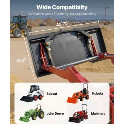 VEVOR 1/4 in Skid Steer Mount Plate, Universal Quick Attach Mount Plate, Easy to Bolt, 3000lbs Load Capacity, Heavy Duty Steel Loader Plates Compatible with Kubota Bobcat Skid Steers & Tractors