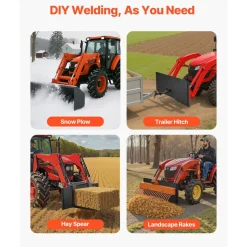 VEVOR 3/8 in Skid Steer Mount Plate, Universal Quick Attach Mount Plate, Easy to Bolt, 7000lbs Load Capacity, Heavy Duty Steel Loader Plates Compatible with Kubota Bobcat Skid Steers & Tractors