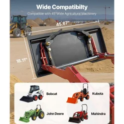 VEVOR 3/8 in Skid Steer Mount Plate, Universal Quick Attach Mount Plate, Easy to Bolt, 7000lbs Load Capacity, Heavy Duty Steel Loader Plates Compatible with Kubota Bobcat Skid Steers & Tractors