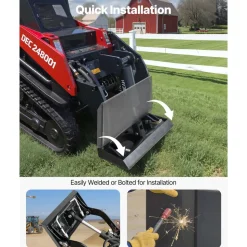 VEVOR 1/4 in Skid Steer Mount Plate, Universal Quick Attach Mount Plate, Easy to Bolt, 1500lbs Load Capacity, Heavy Duty Steel Loader Plates Compatible with Toro Dingo Skid Steers & Tractors