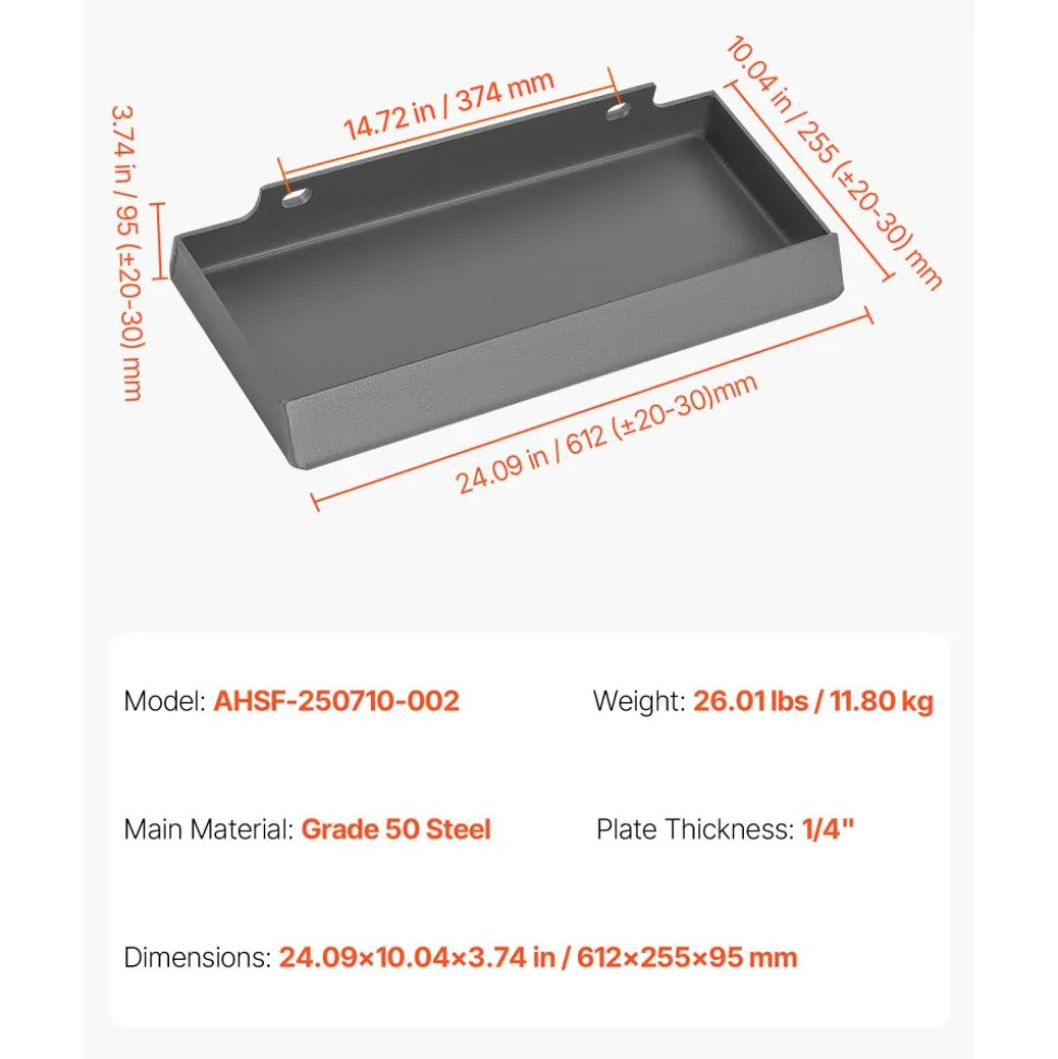 VEVOR 1/4 in Skid Steer Mount Plate, Universal Quick Attach Mount Plate, Easy to Bolt, 1500lbs Load Capacity, Heavy Duty Steel Loader Plates Compatible with Toro Dingo Skid Steers & Tractors