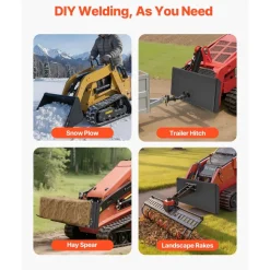 VEVOR 1/4 in Skid Steer Mount Plate, Universal Quick Attach Mount Plate, Easy to Bolt, 1500lbs Load Capacity, Heavy Duty Steel Loader Plates Compatible with Toro Dingo Skid Steers & Tractors