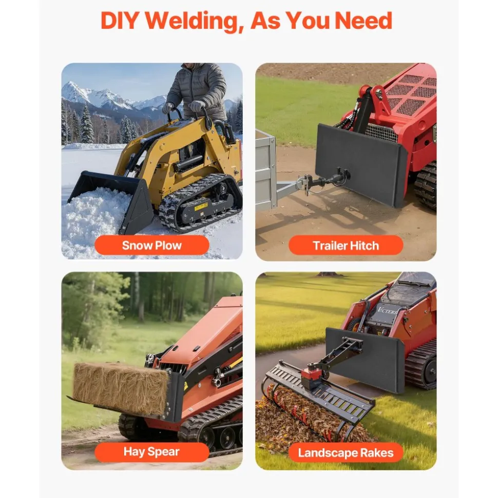 VEVOR 1/4 in Skid Steer Mount Plate, Universal Quick Attach Mount Plate, Easy to Bolt, 1500lbs Load Capacity, Heavy Duty Steel Loader Plates Compatible with Toro Dingo Skid Steers & Tractors