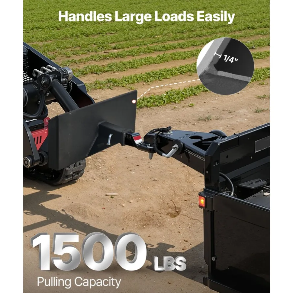 VEVOR 1/4 in Skid Steer Mount Plate with 2" Receiver Hitch, Universal Quick Attach Mount Plate, 1500lbs Capacity, Heavy Duty Steel Loader Plates Compatible with Toro Dingo Skid Steers & Tractors