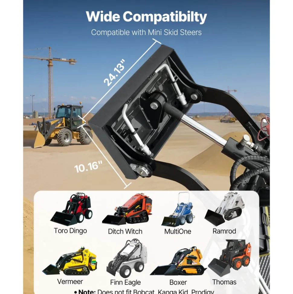 VEVOR 1/4 in Skid Steer Mount Plate with 2" Receiver Hitch, Universal Quick Attach Mount Plate, 1500lbs Capacity, Heavy Duty Steel Loader Plates Compatible with Toro Dingo Skid Steers & Tractors