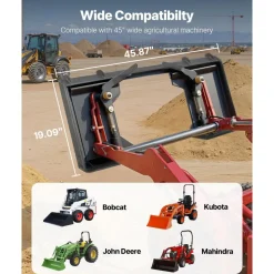 VEVOR 3/8 in Skid Steer Mount Plate Universal Quick Attach Mount Plate, Easy to Bolt, 2000 lbs Load Capacity, Heavy Duty Steel Loader Plates Compatible with Kubota Bobcat Skid Steers and Tractors
