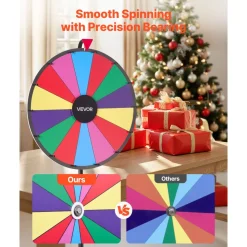 VEVOR 24 in Spinning Prize Wheel, 14 Slots Spinning Wheel with Tripod, Adjustable Height Win Fortune Roulette with a Dry Erase and 2 Markers, 6 Colors, Easy Assembly, for Party Pub Trade Show Carnival