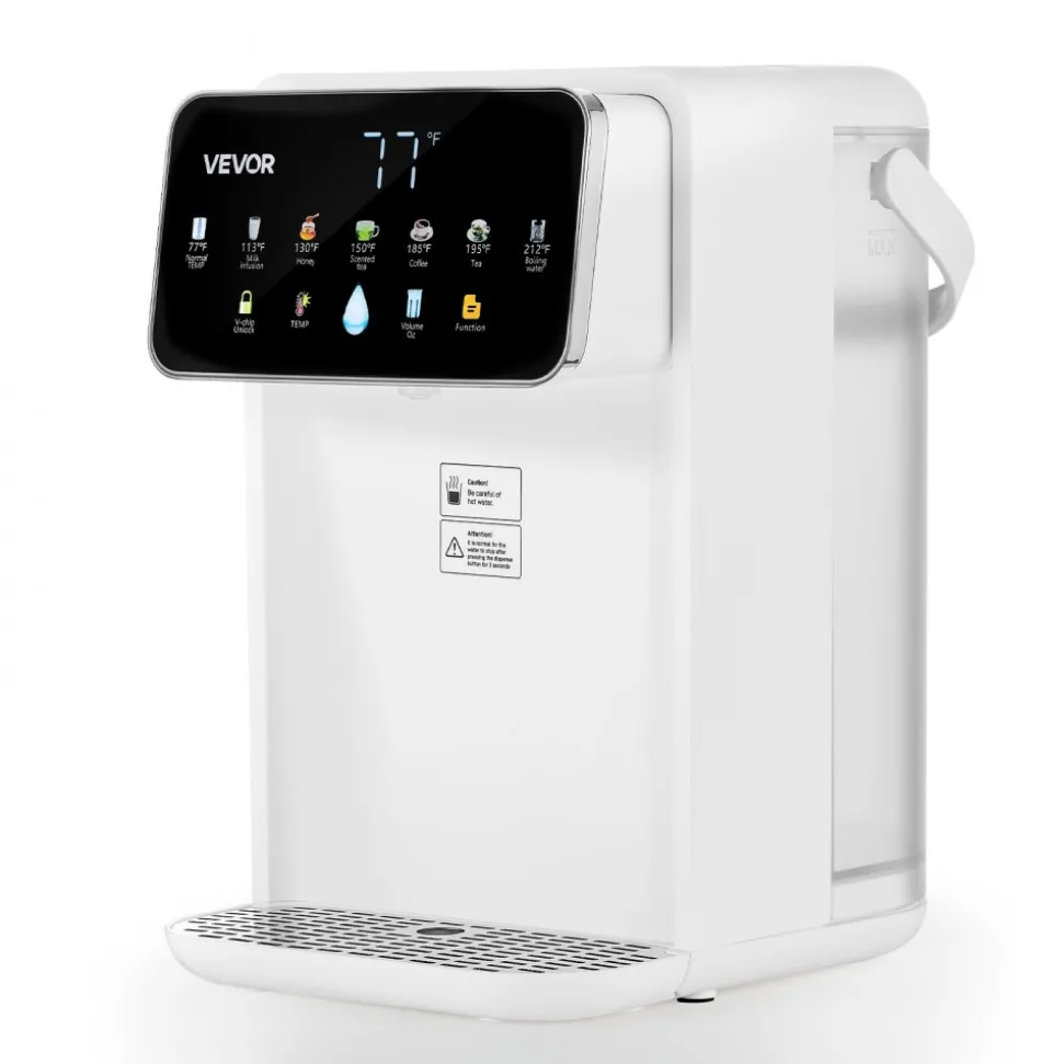VEVOR Instant Hot Water Dispenser, Countertop Boiling Water Dispenser with Adjustable 7 Temperatures & 7 Water Volumes, 118oz Removable Water Tank, Quick Heating with Touchscreen & Child Lock for Home