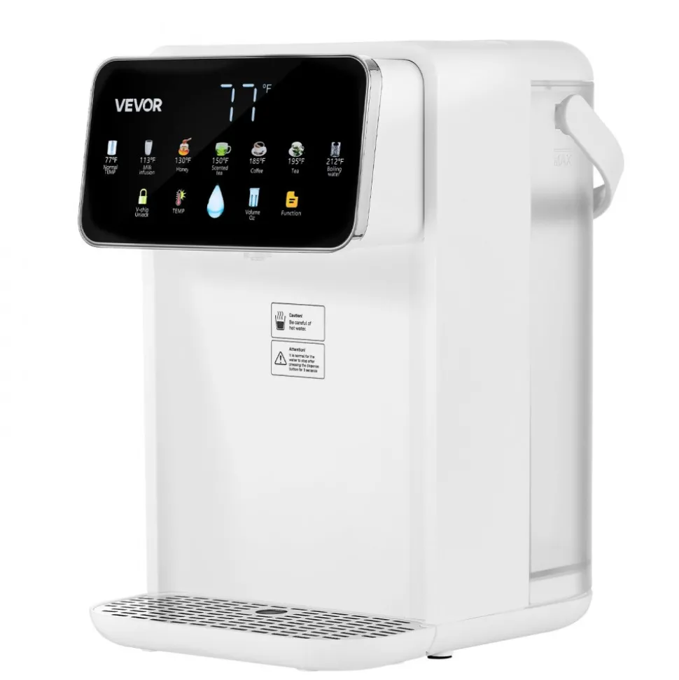 VEVOR Instant Hot Water Dispenser, Countertop Boiling Water Dispenser with Adjustable 7 Temperatures & 7 Water Volumes, 118oz Removable Water Tank, Quick Heating with Touchscreen & Child Lock for Home