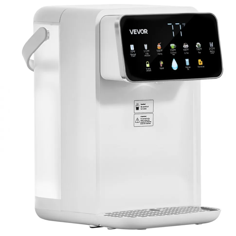 VEVOR Instant Hot Water Dispenser, Countertop Boiling Water Dispenser with Adjustable 7 Temperatures & 7 Water Volumes, 118oz Removable Water Tank, Quick Heating with Touchscreen & Child Lock for Home