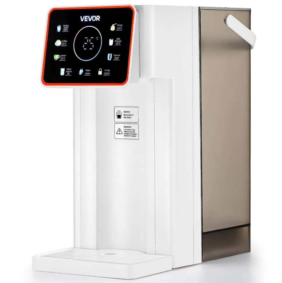VEVOR Instant Hot Water Dispenser, Countertop Boiling Water Dispenser with Adjustable 6 Temperatures & 7 Water Volumes, 101oz Removable Water Tank, Quick Heating with Touchscreen & Child Lock for Home