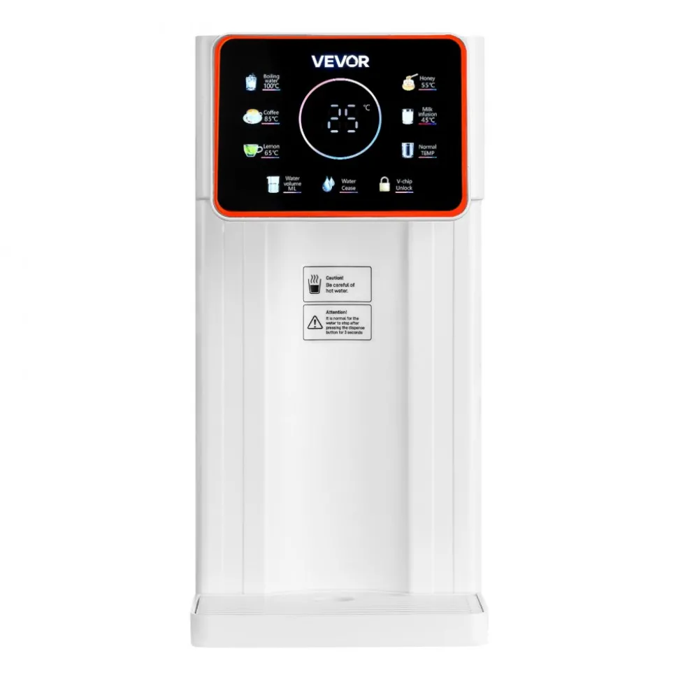 VEVOR Instant Hot Water Dispenser, Countertop Boiling Water Dispenser with Adjustable 6 Temperatures & 7 Water Volumes, 101oz Removable Water Tank, Quick Heating with Touchscreen & Child Lock for Home