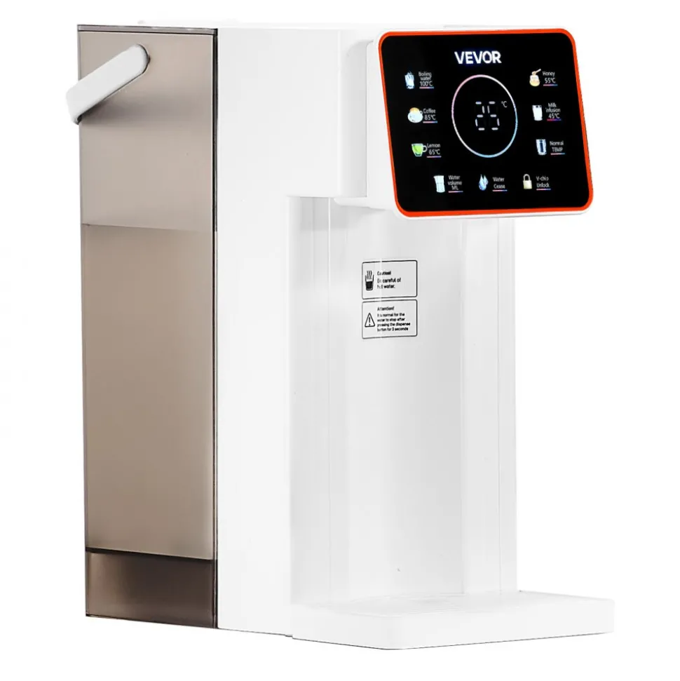 VEVOR Instant Hot Water Dispenser, Countertop Boiling Water Dispenser with Adjustable 6 Temperatures & 7 Water Volumes, 101oz Removable Water Tank, Quick Heating with Touchscreen & Child Lock for Home
