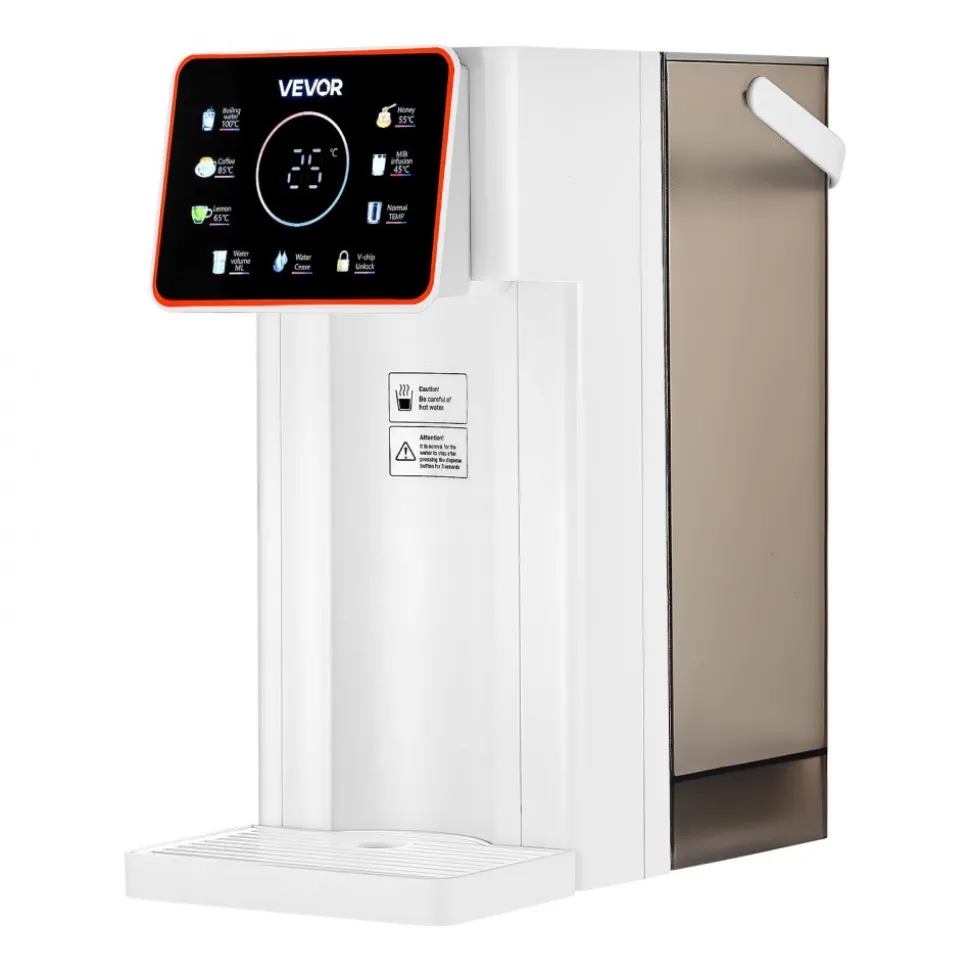 VEVOR Instant Hot Water Dispenser, Countertop Boiling Water Dispenser with Adjustable 6 Temperatures & 7 Water Volumes, 101oz Removable Water Tank, Quick Heating with Touchscreen & Child Lock for Home