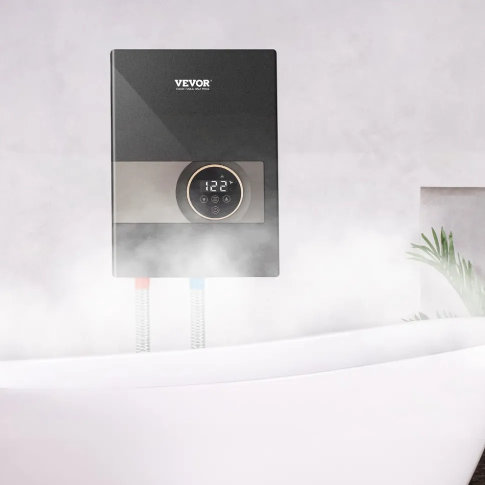 VEVOR Instant Water Heater, 18kw Electric Tankless Water Boiler, Digital Temperature Display & Easy Installation & 24-Hour Water Supply, For Kitchen Bathroom Shower Mall Salon Shampoo ETL Listed