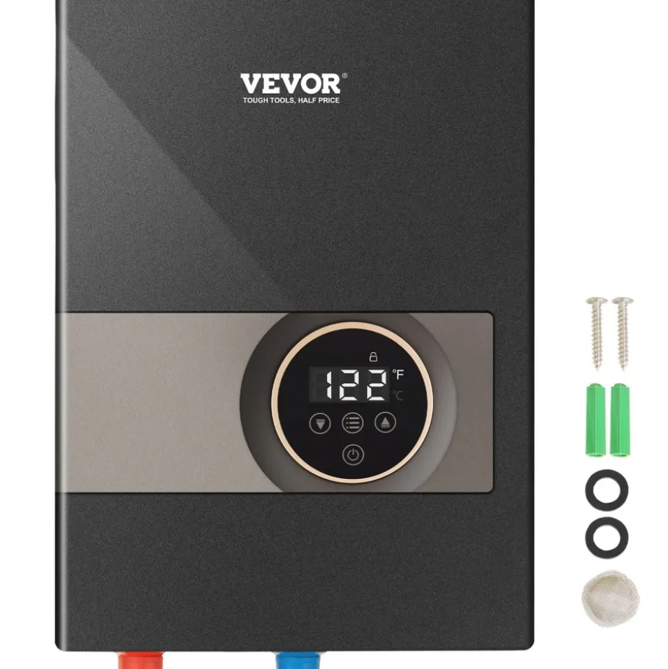 VEVOR Instant Water Heater, 13.8kw Electric Tankless Water Boiler, Digital Temperature Display & Easy Installation & 24-Hour Water Supply, For Kitchen Bathroom Shower Mall Salon Shampoo ETL Listed