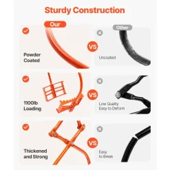 VEVOR 24in Stone Lifting Tongs, 2-Claw Rock Tongs, Heavy Duty Steel Log Tongs, 1100LBS Lifting Capacity, Swivel Log Grapple, Serrated Claw Design, Easy Chain Hook up Tongs for Stone Blocks & Marble