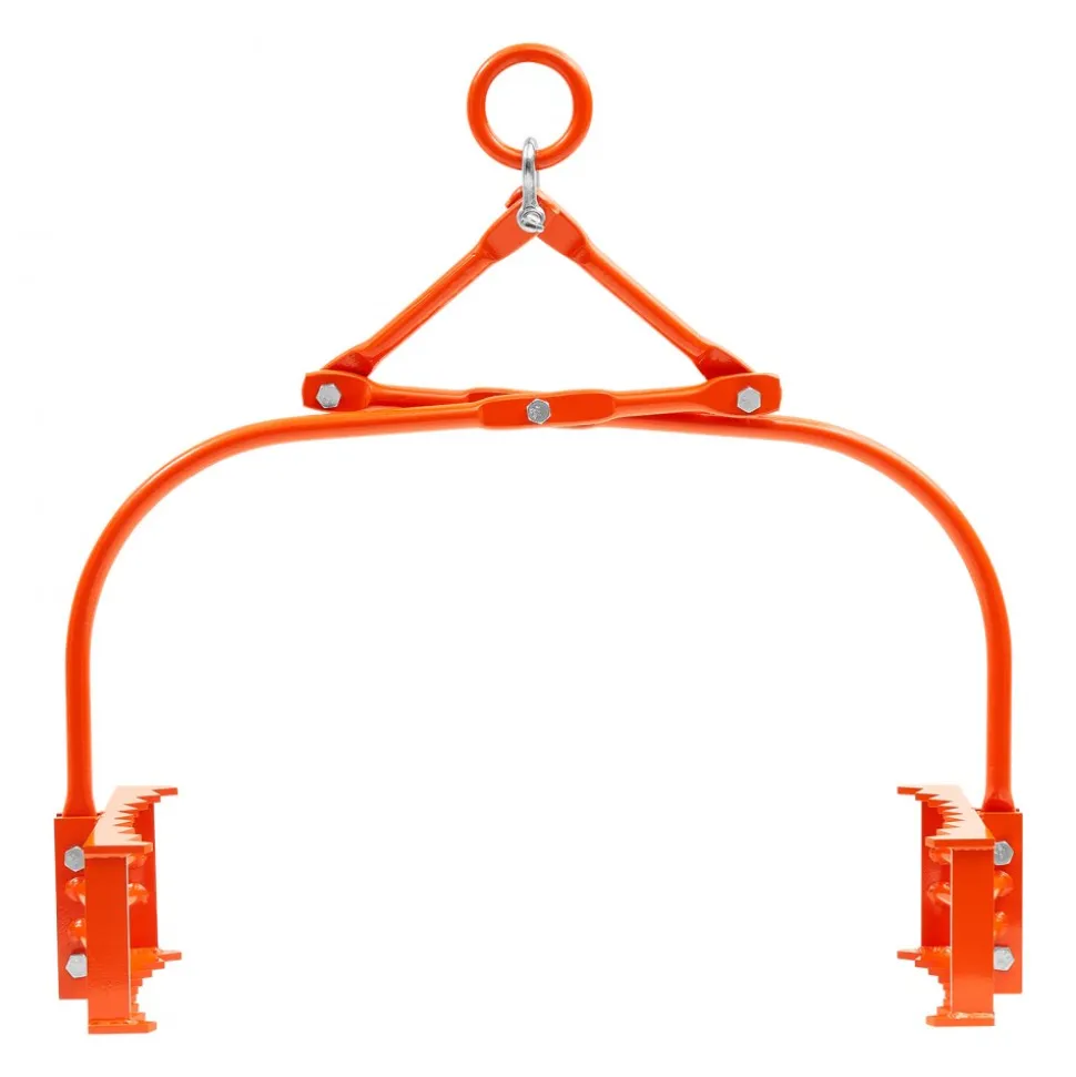 VEVOR 24in Stone Lifting Tongs, 2-Claw Rock Tongs, Heavy Duty Steel Log Tongs, 1100LBS Lifting Capacity, Swivel Log Grapple, Serrated Claw Design, Easy Chain Hook up Tongs for Stone Blocks & Marble