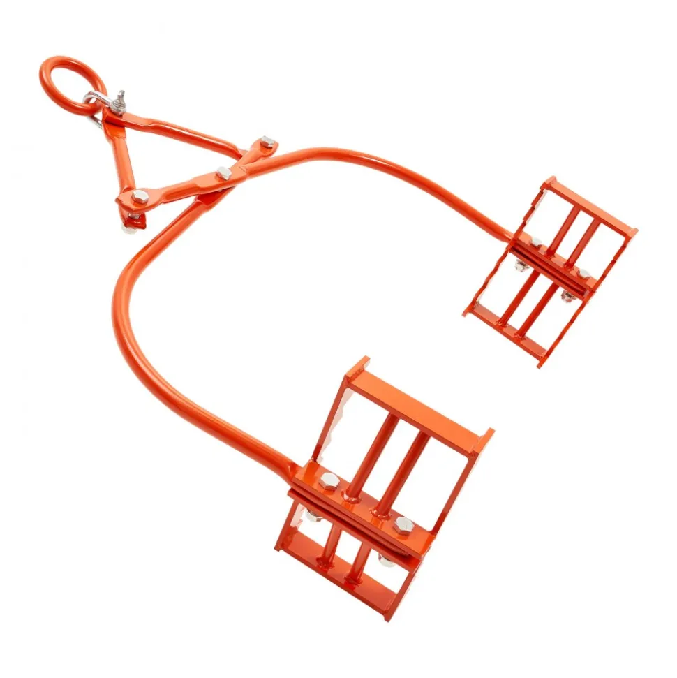 VEVOR 24in Stone Lifting Tongs, 2-Claw Rock Tongs, Heavy Duty Steel Log Tongs, 1100LBS Lifting Capacity, Swivel Log Grapple, Serrated Claw Design, Easy Chain Hook up Tongs for Stone Blocks & Marble