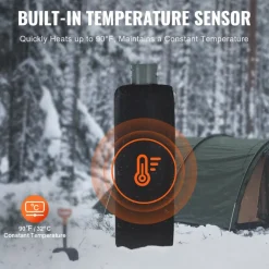 VEVOR Insulated Band Style Gas Cylinder Warmer, Fits 100 lbs Gas Tanks 280W Propane Heater, Fixed Internal Thermostat Max Temp 90 ℉, Durable Waterproof Oxford Fabric, FCC Listed