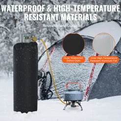 VEVOR Insulated Band Style Gas Cylinder Warmer, Fits 100 lbs Gas Tanks 280W Propane Heater, Fixed Internal Thermostat Max Temp 90 ℉, Durable Waterproof Oxford Fabric, FCC Listed