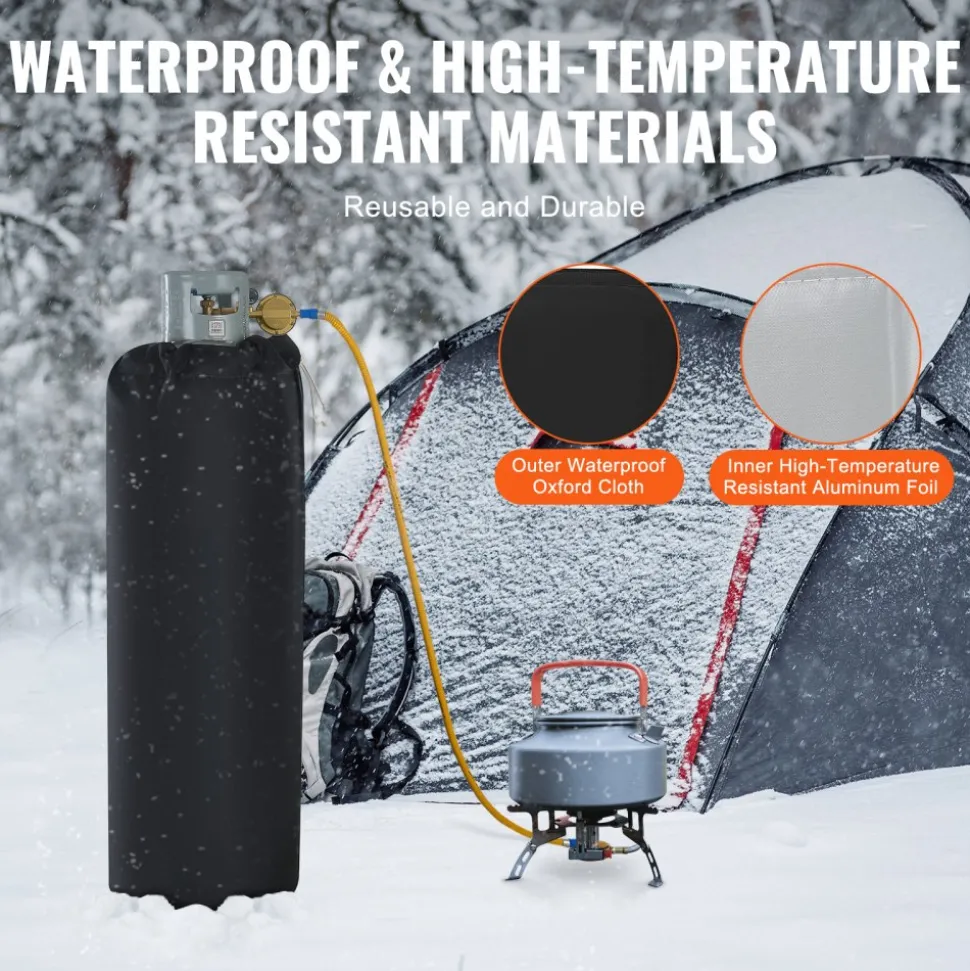 VEVOR Insulated Band Style Gas Cylinder Warmer, Fits 100 lbs Gas Tanks 280W Propane Heater, Fixed Internal Thermostat Max Temp 90 ℉, Durable Waterproof Oxford Fabric, FCC Listed