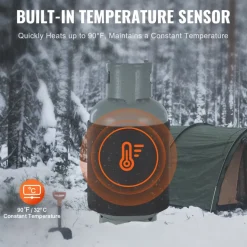 VEVOR Insulated Band Style Gas Cylinder Warmer, Fits 40 lbs Gas Tanks 120W Propane Heater, Fixed Internal Thermostat Max Temp 90 ℉, Durable Waterproof Oxford Fabric, FCC Listed