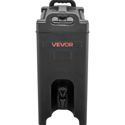 VEVOR Insulated Beverage Dispenser, 5 Gal/19L Hot and Cold Beverage Server with Spigot & Handle, Food-Grade Thermal Drink Dispenser Cooler for Tea Coffee Water in Cafes & Restaurants, 2 Pack, Black