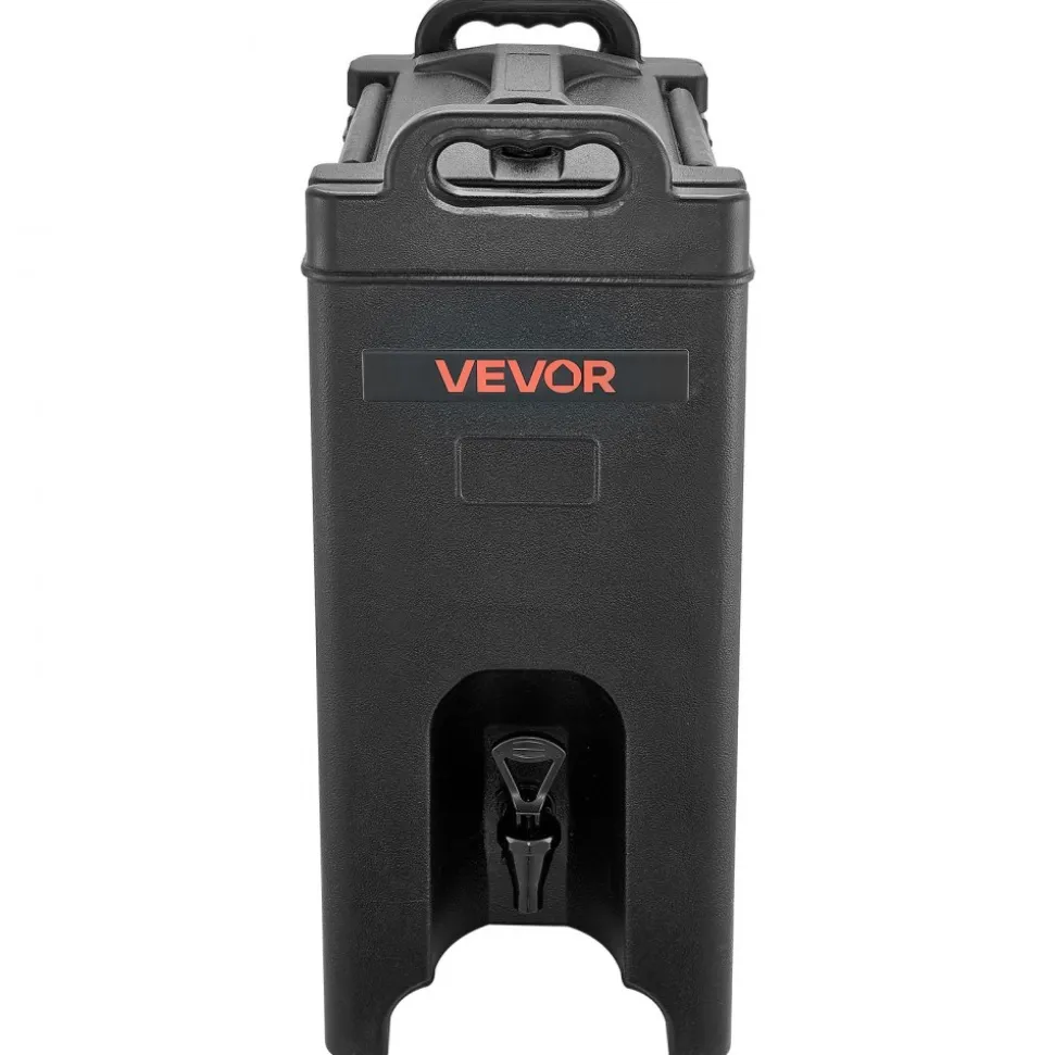 VEVOR Insulated Beverage Dispenser, 5 Gal/19L Hot and Cold Beverage Server with Spigot & Handle, Food-Grade Thermal Drink Dispenser Cooler for Tea Coffee Water in Cafes & Restaurants, 2 Pack, Black