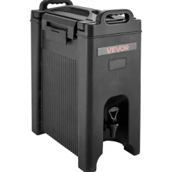 VEVOR Insulated Beverage Dispenser, 5 Gal/19L Hot and Cold Beverage Server with Spigot & Handle, Food-Grade Thermal Drink Dispenser Cooler for Tea Coffee Water in Cafes & Restaurants, 2 Pack, Black