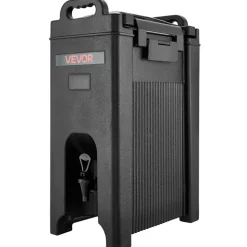 VEVOR Insulated Beverage Dispenser, 5 Gal/19L Hot and Cold Beverage Server with Spigot & Handle, Food-Grade Thermal Drink Dispenser Cooler for Tea Coffee Water in Cafes & Restaurants, 2 Pack, Black