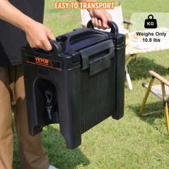 VEVOR Insulated Beverage Dispenser, 2.5 Gallon, Food-grade LDPE Hot and Cold Beverage Server, Thermal Drink Dispenser Cooler with 0.9 in PU Layer Two-Stage Faucet Handle, for Restaurant Drink Shop