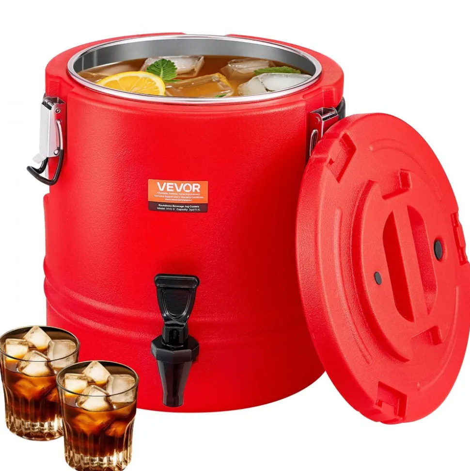 VEVOR Insulated Beverage Dispenser, 3 Gal/11.4L Thermal Hot and Cold Drink Server Dispenser with Spigot, Food-Grade Cooler Jug with 304 Stainless Steel Interior, for Tea Coffee Restaurant Outdoor