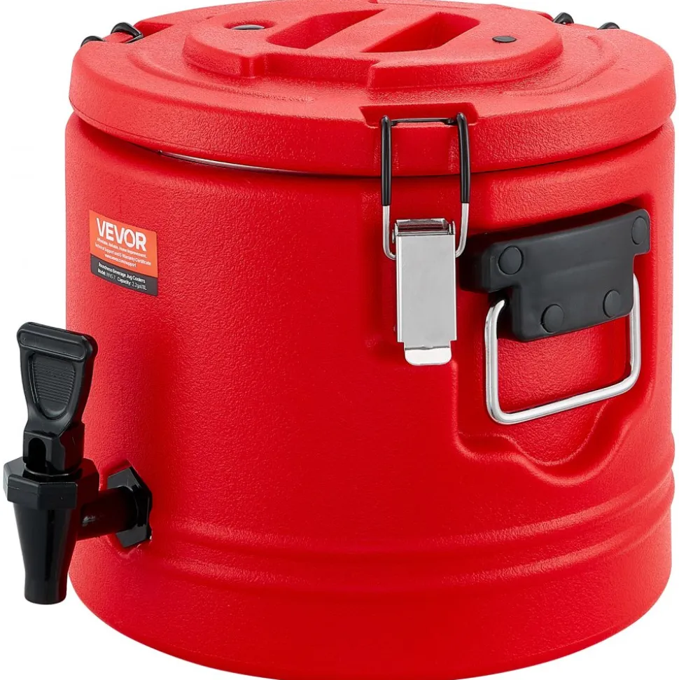 VEVOR Insulated Beverage Dispenser, 2.2 Gal/8L Thermal Hot and Cold Drink Server Dispenser with Spigot, Food-Grade Cooler Jug with 304 Stainless Steel Interior, for Tea Coffee Restaurant Outdoor