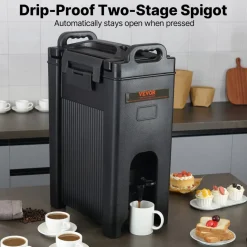 VEVOR Insulated Beverage Dispenser, 5 Gallon, Food-grade LDPE Hot and Cold Beverage Server, Thermal Drink Dispenser Cooler with 0.9 in PU Layer Two-Stage Faucet Handle, for Restaurant Drink Shop