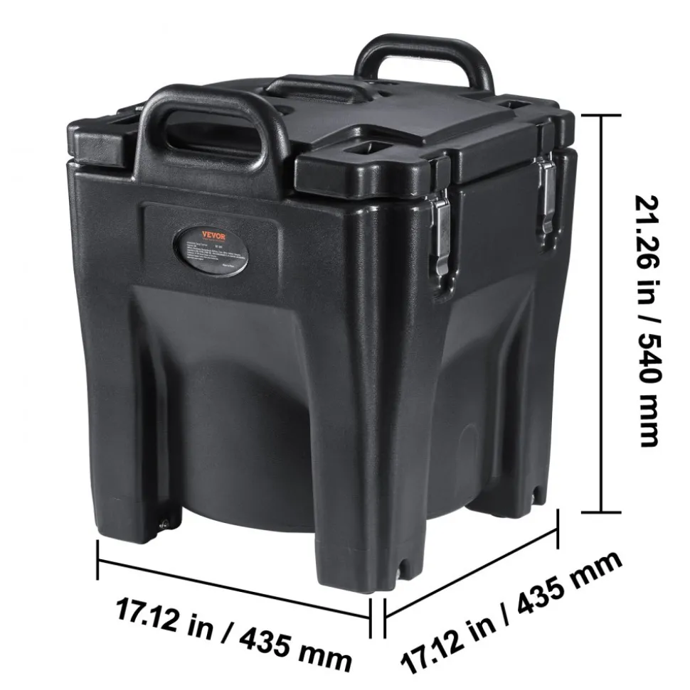 VEVOR Insulated Food Carrier, 32Qt Capacity, Stackable Catering Hot Box with Stainless Steel Barrel, Top Load LLDPE Food Warmer with Integral Handles Buckles Stationary Base, for Restaurant Canteen, B