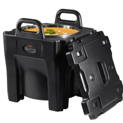 VEVOR Insulated Food Carrier, 32Qt Capacity, Stackable Catering Hot Box with Stainless Steel Barrel, Top Load LLDPE Food Warmer with Integral Handles Buckles Stationary Base, for Restaurant Canteen, B