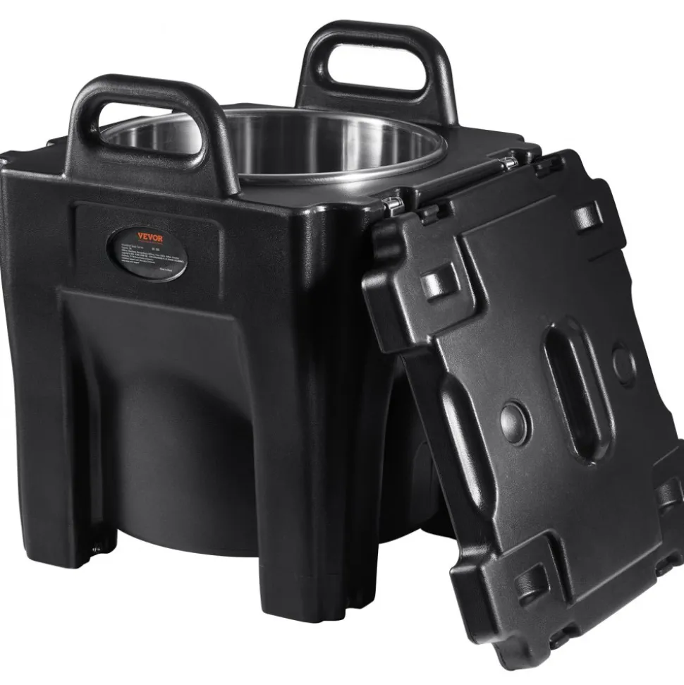 VEVOR Insulated Food Carrier, 32Qt Capacity, Stackable Catering Hot Box with Stainless Steel Barrel, Top Load LLDPE Food Warmer with Integral Handles Buckles Stationary Base, for Restaurant Canteen, B