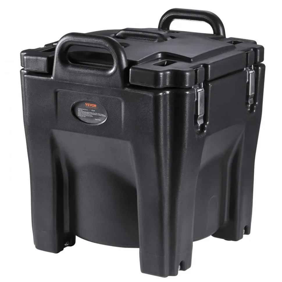 VEVOR Insulated Food Carrier, 32Qt Capacity, Stackable Catering Hot Box with Stainless Steel Barrel, Top Load LLDPE Food Warmer with Integral Handles Buckles Stationary Base, for Restaurant Canteen, B