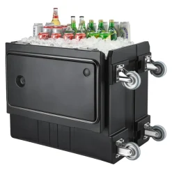 VEVOR Insulated Food Pan Carrier, 109 Qt Hot Box for Catering, LLDPE Food Box Carrier with Double Buckles, Front Loading Food Warmer with Handles, End Loader with Wheels for Restaurant, Canteen, etc.