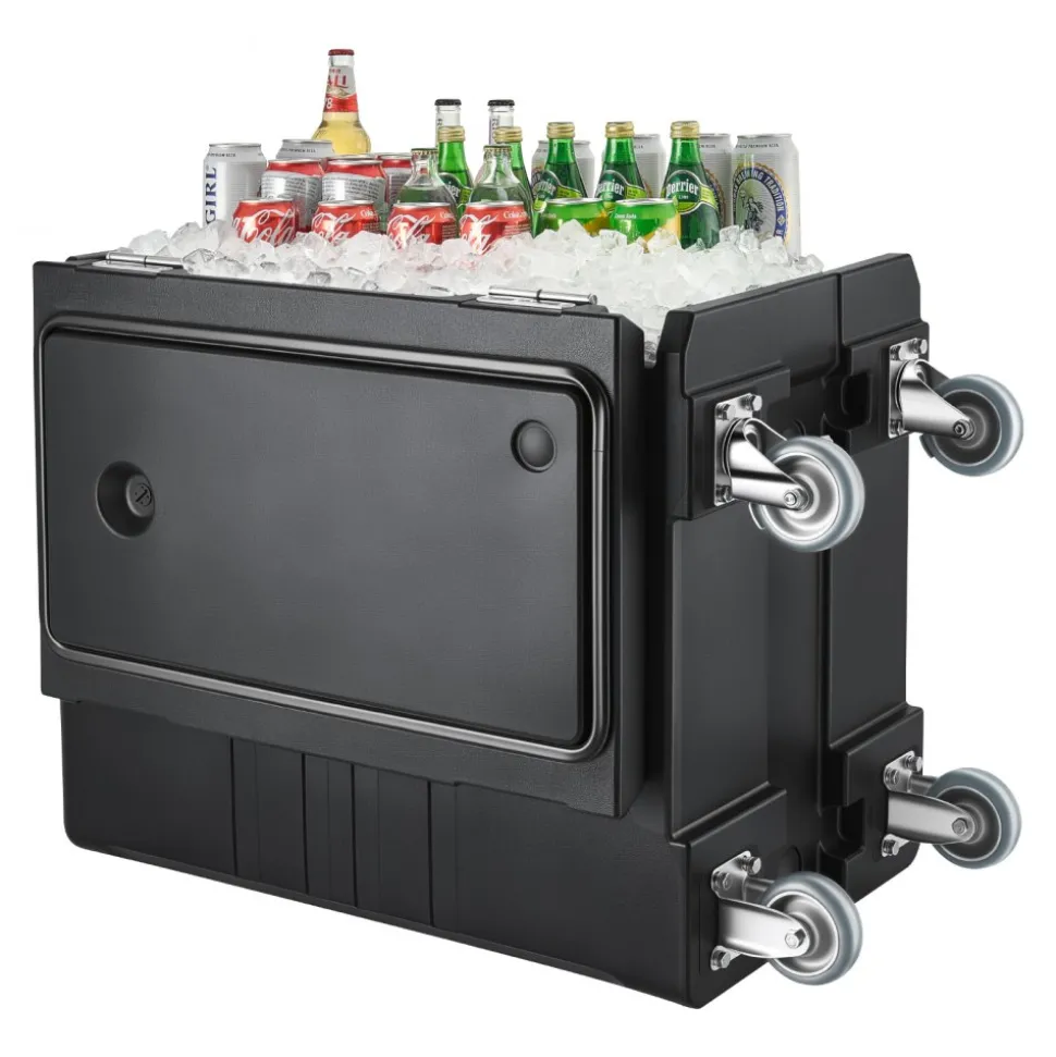 VEVOR Insulated Food Pan Carrier, 127 Qt Non-Electrical Food Warmer, with Swivel Wheel & 304 Stainless Steel Latch, LLDPE Stackable Hot Box, for Various Pan Sizes(NOT Included), Fit Catering BBQ Event