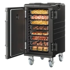 VEVOR Insulated Food Pan Carrier, 127 Qt Non-Electrical Food Warmer, with Swivel Wheel & 304 Stainless Steel Latch, LLDPE Stackable Hot Box, for Various Pan Sizes(NOT Included), Fit Catering BBQ Event