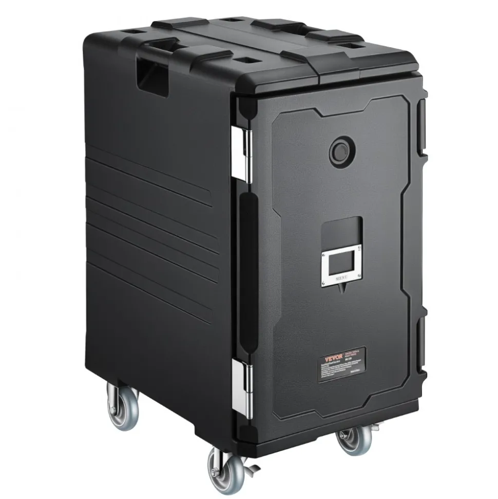 VEVOR Insulated Food Pan Carrier, 127 Qt Non-Electrical Food Warmer, with Swivel Wheel & 304 Stainless Steel Latch, LLDPE Stackable Hot Box, for Various Pan Sizes(NOT Included), Fit Catering BBQ Event