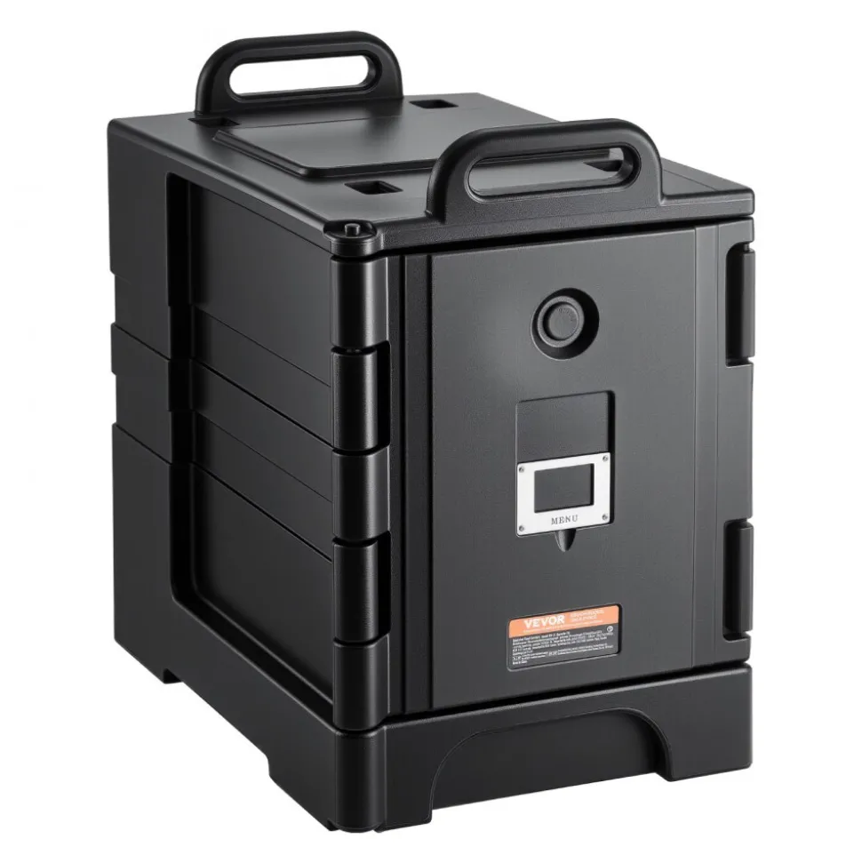 VEVOR Insulated Food Pan Carrier, 81 Qt Hot Box for Catering, Food Box Carrier with Double Buckles, Front Loading Food Warmer with Handles, Stackable End Loader with Wheels for Restaurant, Canteen